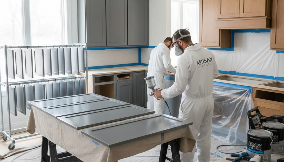 Buffalo, NY cabinet painting service for durable kitchen cabinet refinishing by Buffalo Paint Pros