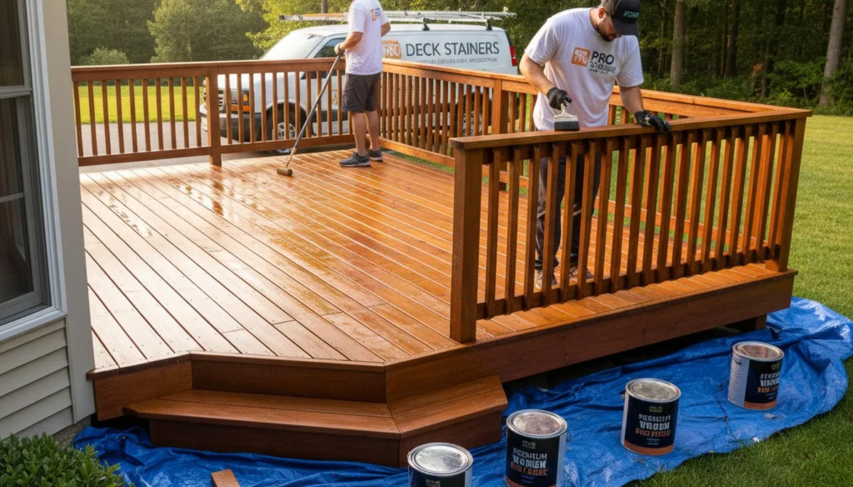Professional deck staining service in Buffalo, NY for wood protection and curb appeal